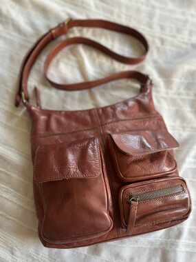 American Leather Co. Jordan 4-Pocket Messenger Crossbody Bag | Brandy